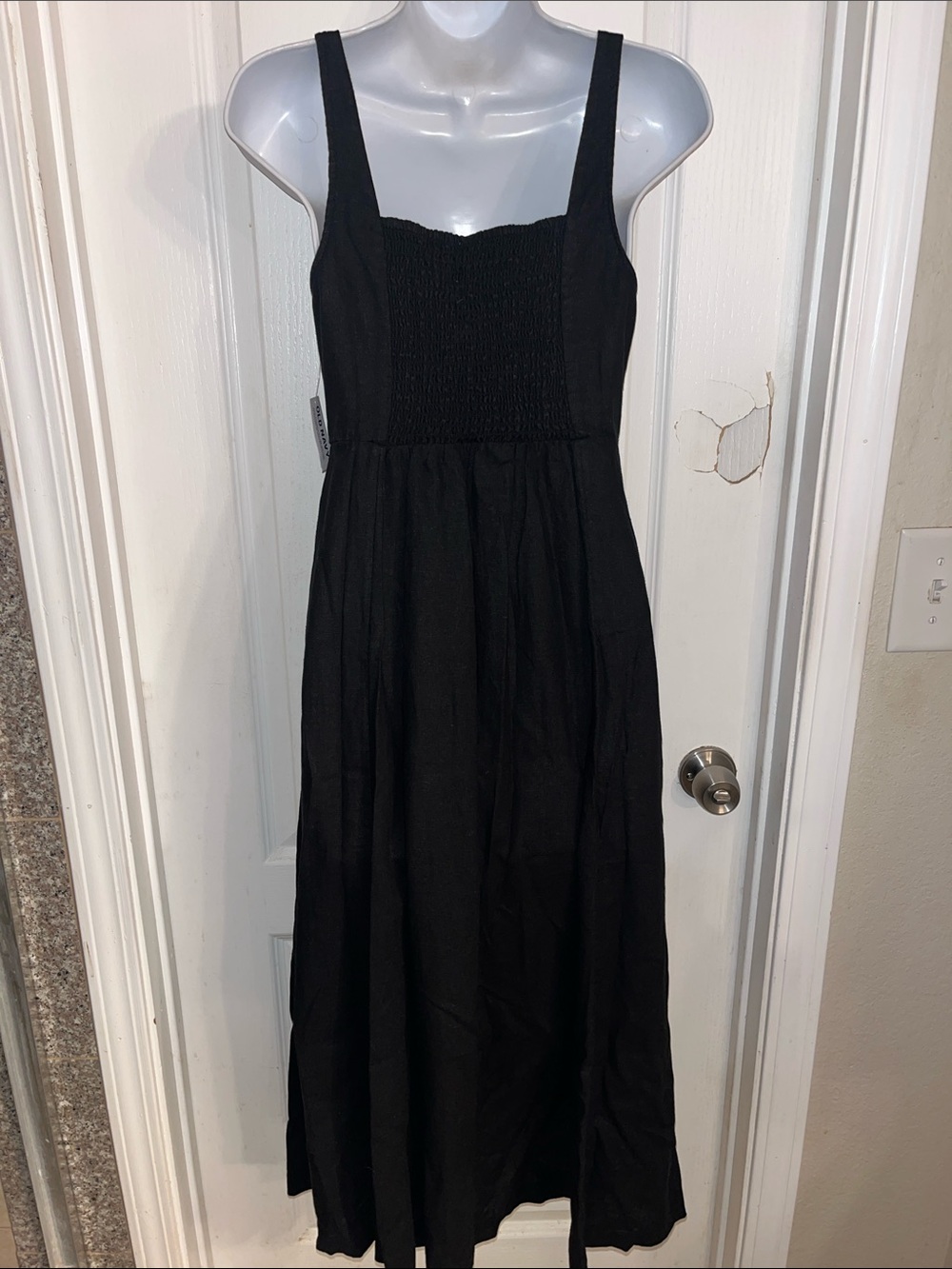 NWT Old Navy Fit & Flare Sleeveless Linen-Blend Midi Dress, Size XS - Picture 5 of 9